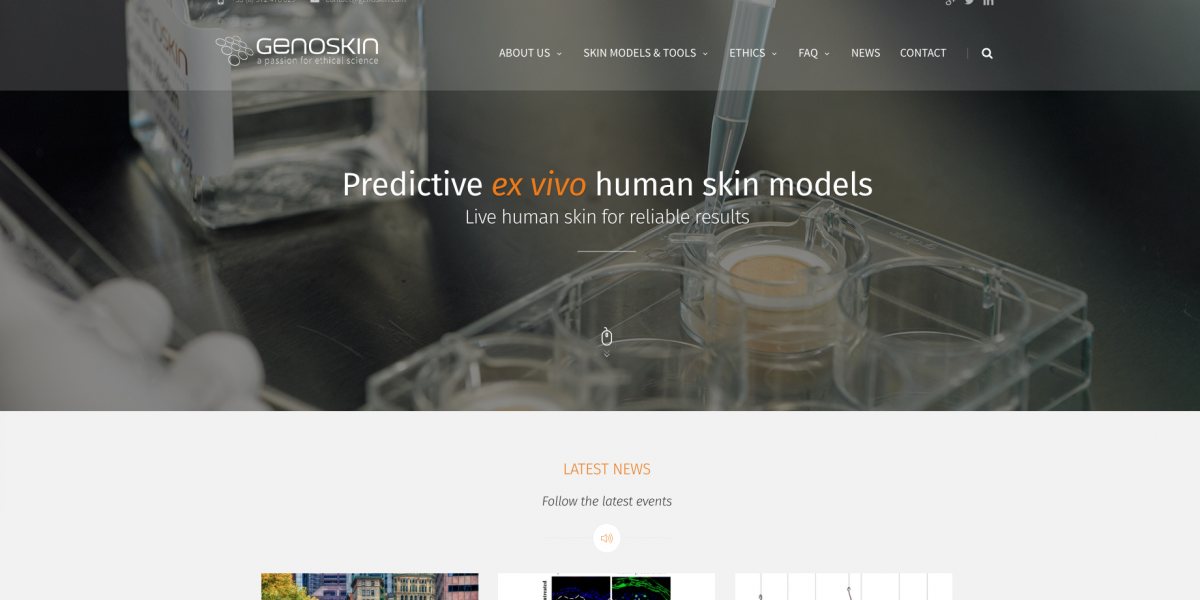 Genoskin human skin models new website