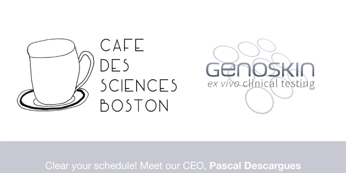 Café des Sciences Boston logo and Genoskin logo